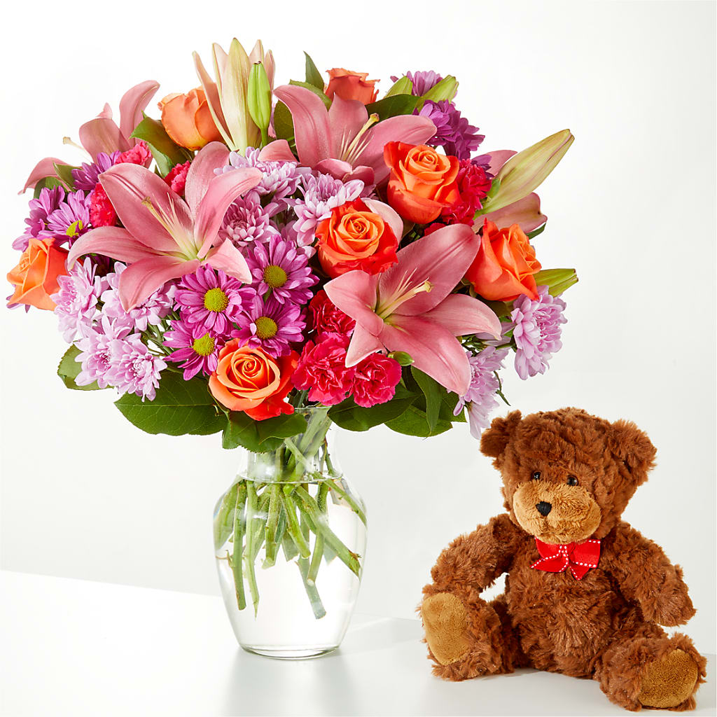 One and Only Bouquet and Bear Bundle – La Petite Florist And Gifts, Brea CA
