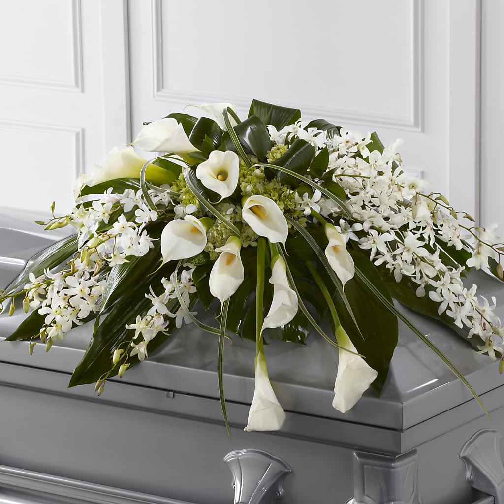 Angel Wings Casket Spray – La Petite Florist And Gifts, Brea CA