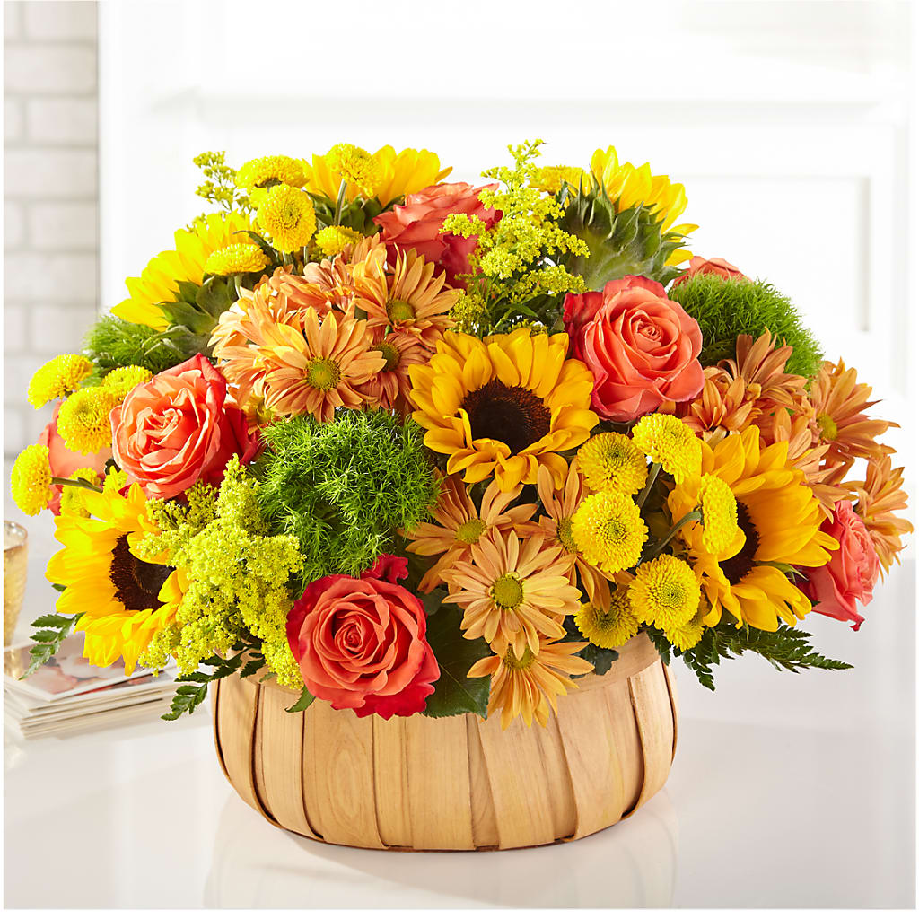 Harvest Sunflower Basket – La Petite Florist And Gifts, Brea CA