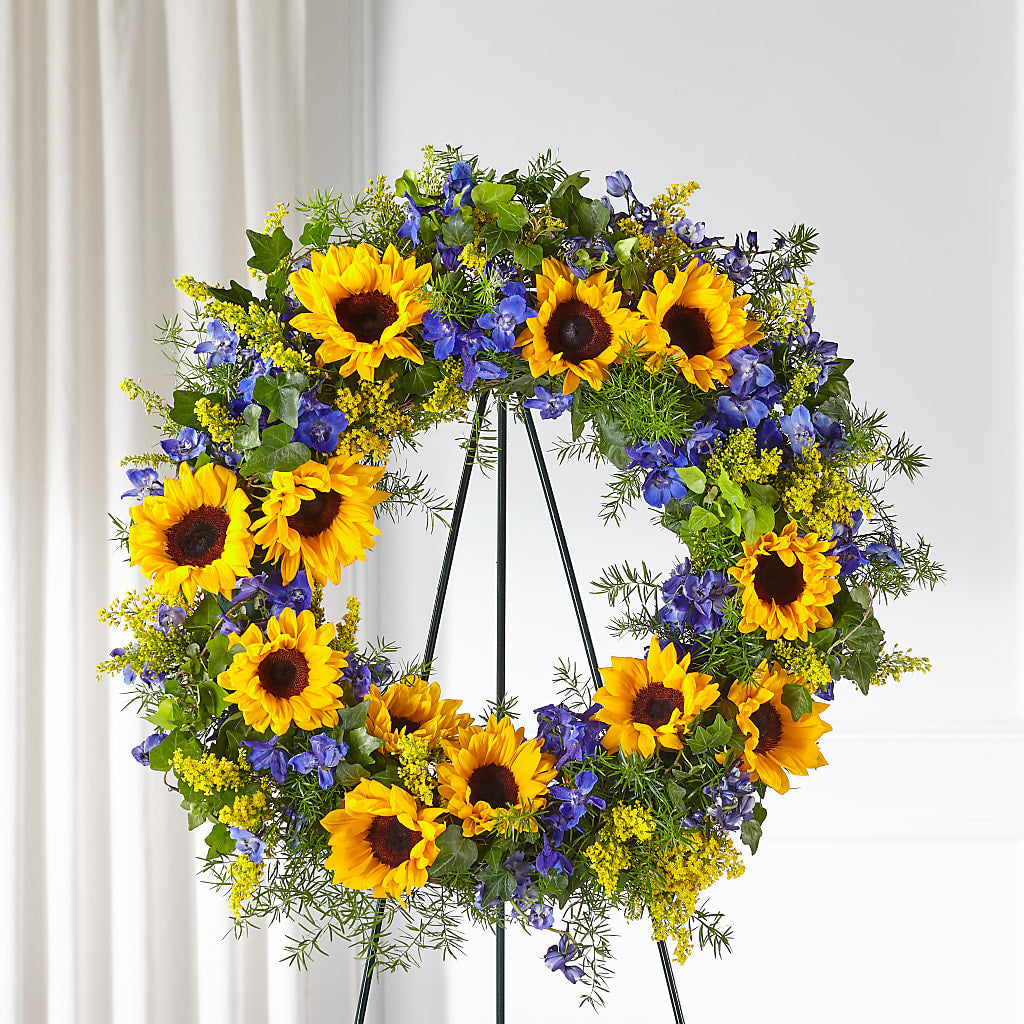 Bright Rays Wreath – La Petite Florist And Gifts, Brea CA