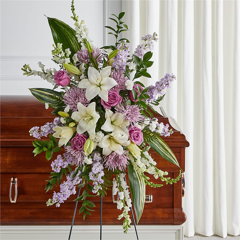 Grateful Hearts Standing Spray – La Petite Florist And Gifts, Brea CA