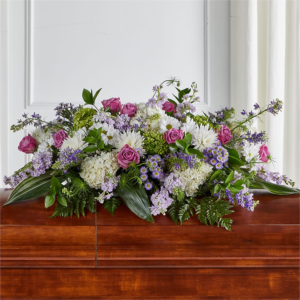 Meadows of Serenity Casket Spray – La Petite Florist And Gifts, Brea CA