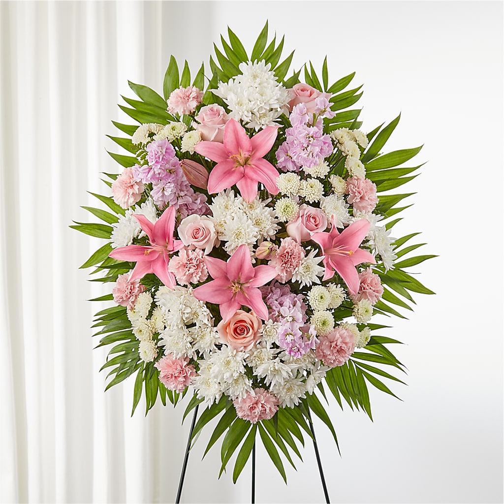Offering Solace Standing Spray – La Petite Florist And Gifts, Brea CA