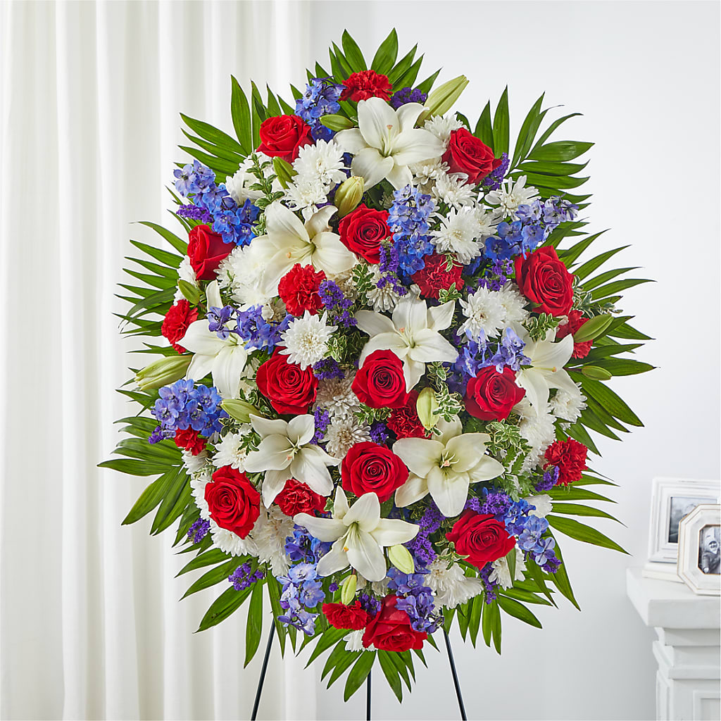 Cherished Service Standing Spray – La Petite Florist And Gifts, Brea CA