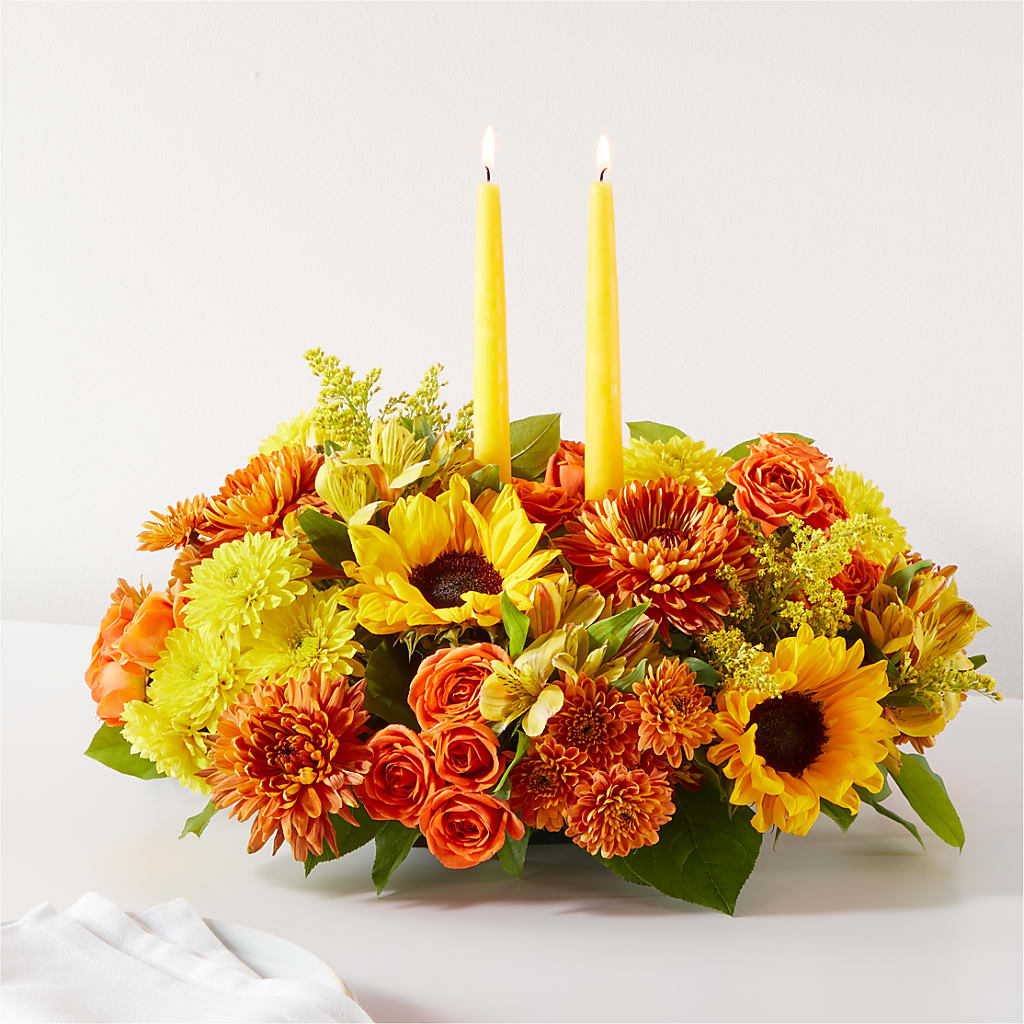 Autumn Harmony Centerpiece – La Petite Florist And Gifts, Brea CA