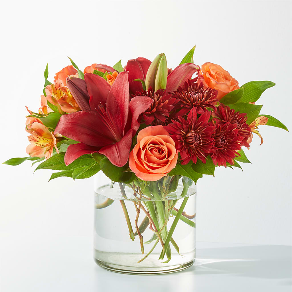 Crimson Leaves Bouquet – La Petite Florist And Gifts, Brea CA