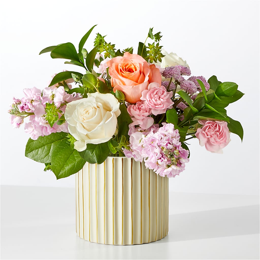 French Market Bouquet with Ivory Vase – La Petite Florist And Gifts, Brea CA