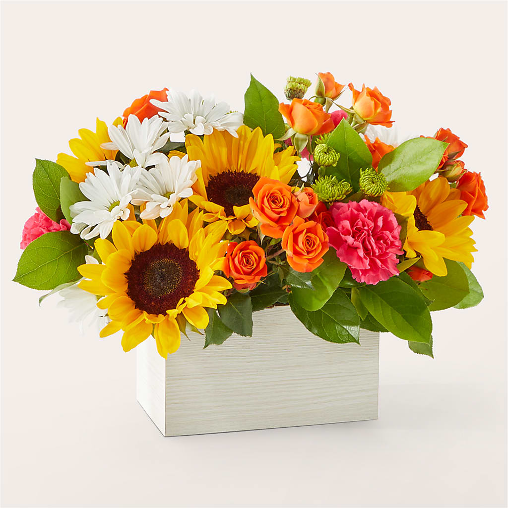 Sun-drenched Blooms Box Bouquet –  La Petite Florist And Gifts, Brea CA