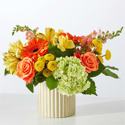 Autumn Sunshine Bouquet with Ivory Vase –  La Petite Florist And Gifts, Brea CA