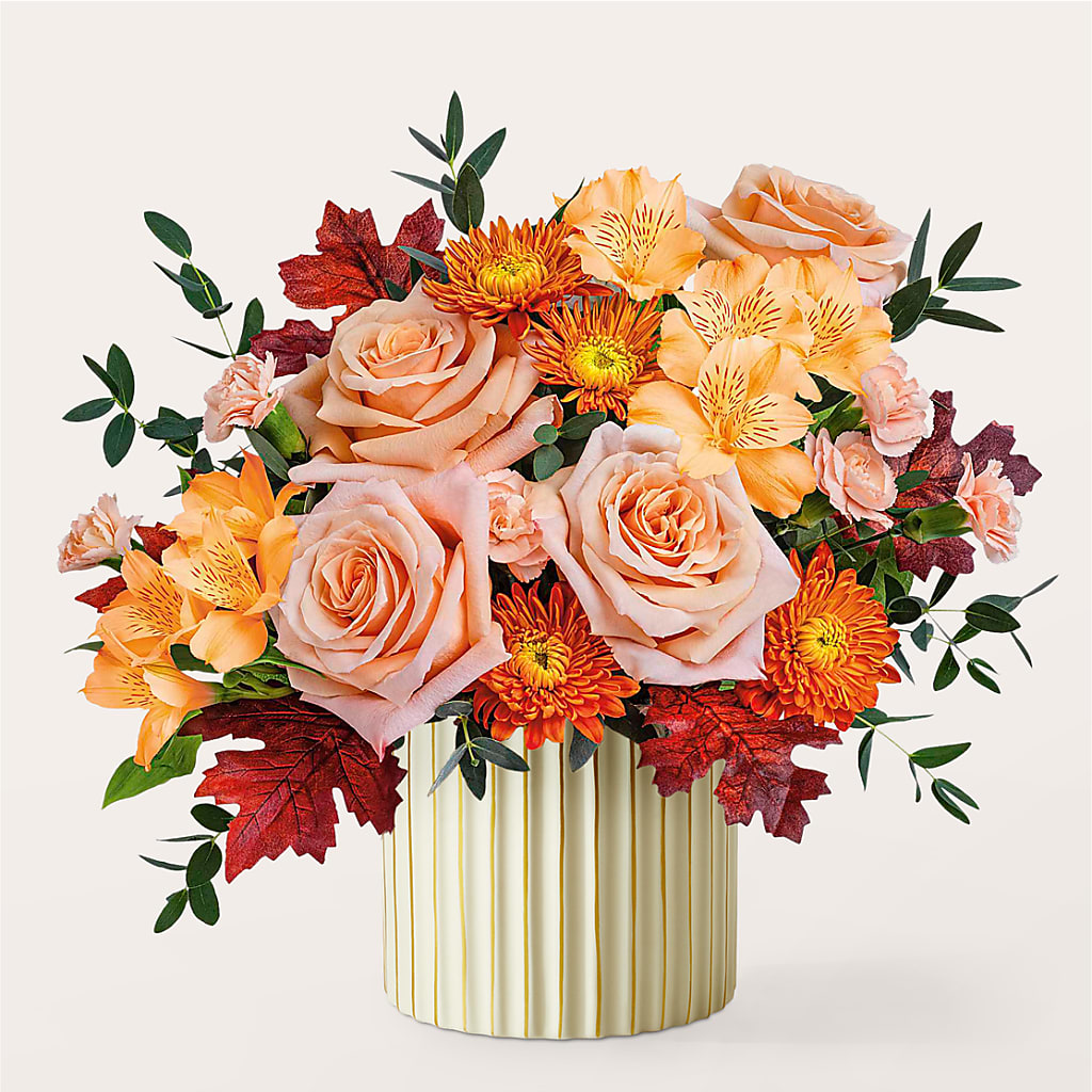 Spiced Latte Bouquet with Ivory Vase –  La Petite Florist And Gifts, Brea CA