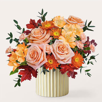 Spiced Latte Bouquet with Ivory Vase –  La Petite Florist And Gifts, Brea CA