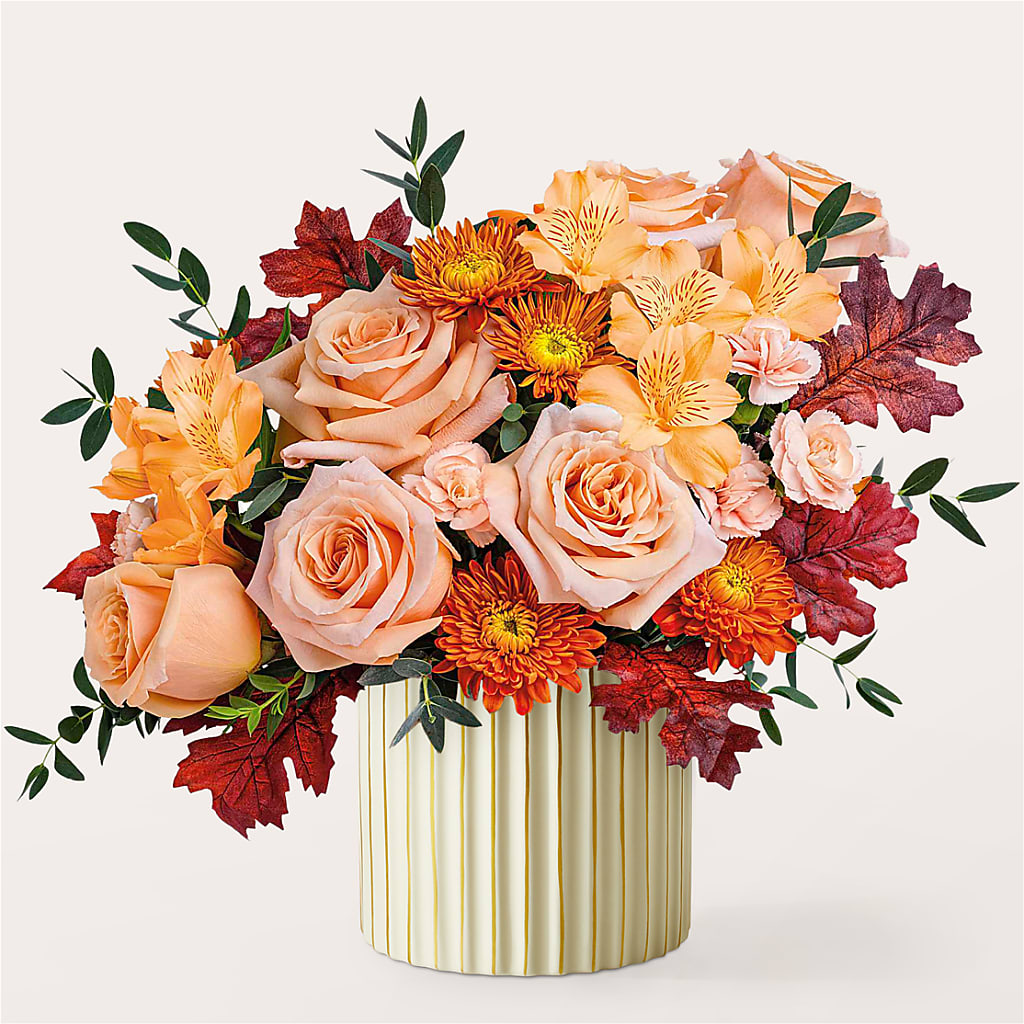 Spiced Latte Bouquet with Ivory Vase –  La Petite Florist And Gifts, Brea CA