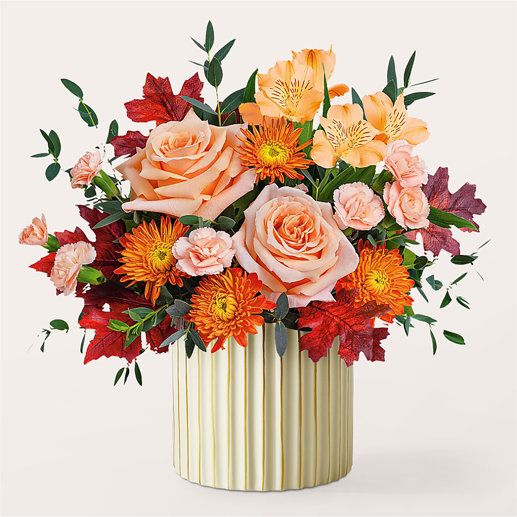 Spiced Latte Bouquet with Ivory Vase –  La Petite Florist And Gifts, Brea CA