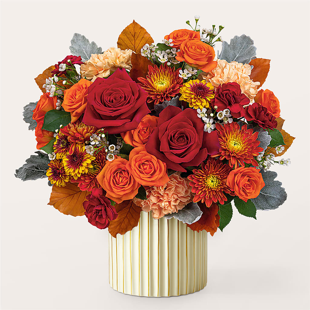 Merlot Bouquet with Ivory Vase –  La Petite Florist And Gifts, Brea CA