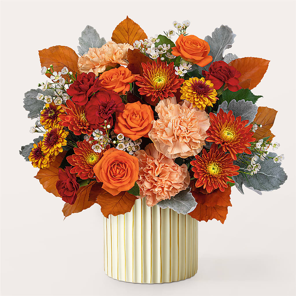 Merlot Bouquet with Ivory Vase –  La Petite Florist And Gifts, Brea CA