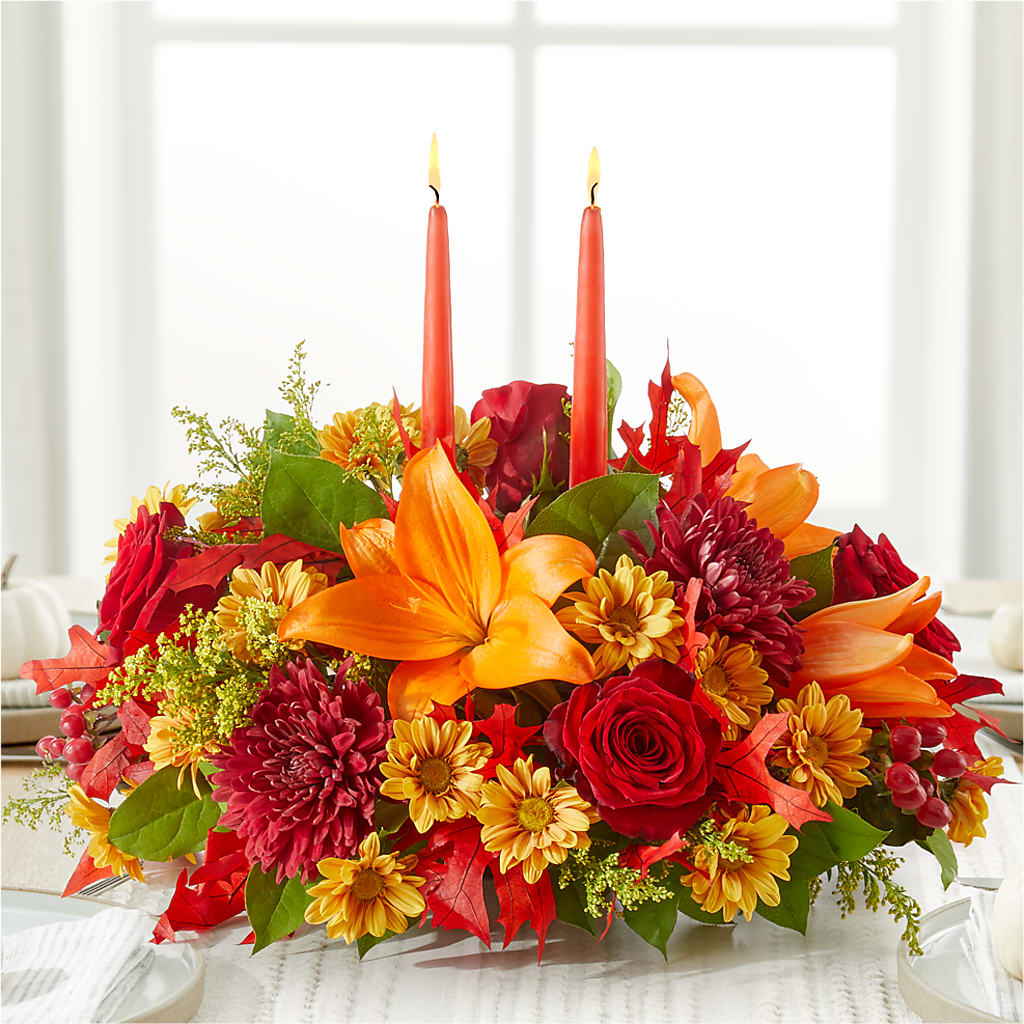 Autumn's Embrace Centerpiece –  La Petite Florist And Gifts, Brea CA