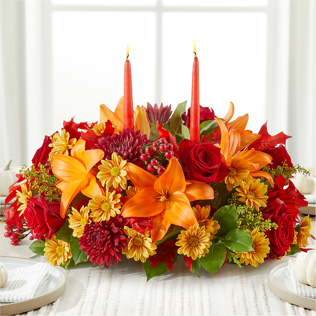 Autumn's Embrace Centerpiece –  La Petite Florist And Gifts, Brea CA