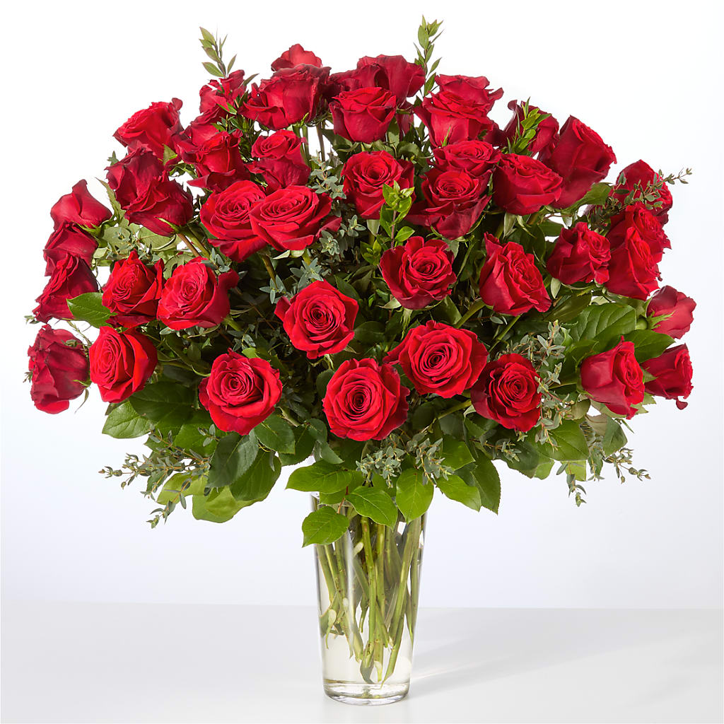 Forever Yours Fifty Stem Red Rose Bouquet –  La Petite Florist And Gifts, Brea CA